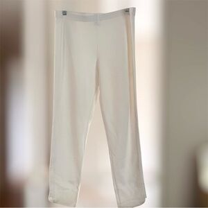 JOAN VASS White Ponte Ankle Pants 10/12